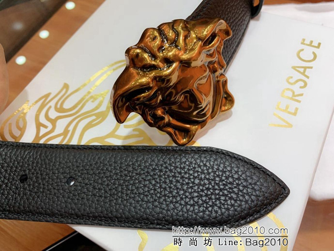 VERSACE範思哲 外貿原單貨 原廠荔枝紋牛皮 全粒面小牛皮底 男士皮帶 高端人士首選  xfp1329